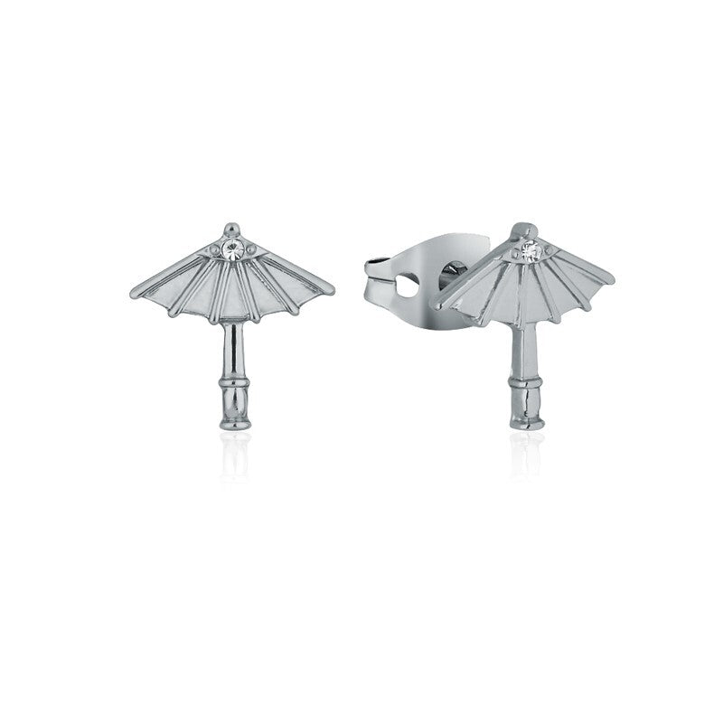 Couture Kingdom - Disney - Mulan Umbrella Stud Earrings White Gold
