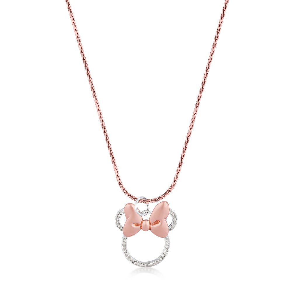 Couture Kingdom - Disney - Minnie Mouse Crystal with Bow Necklace Rose Gold