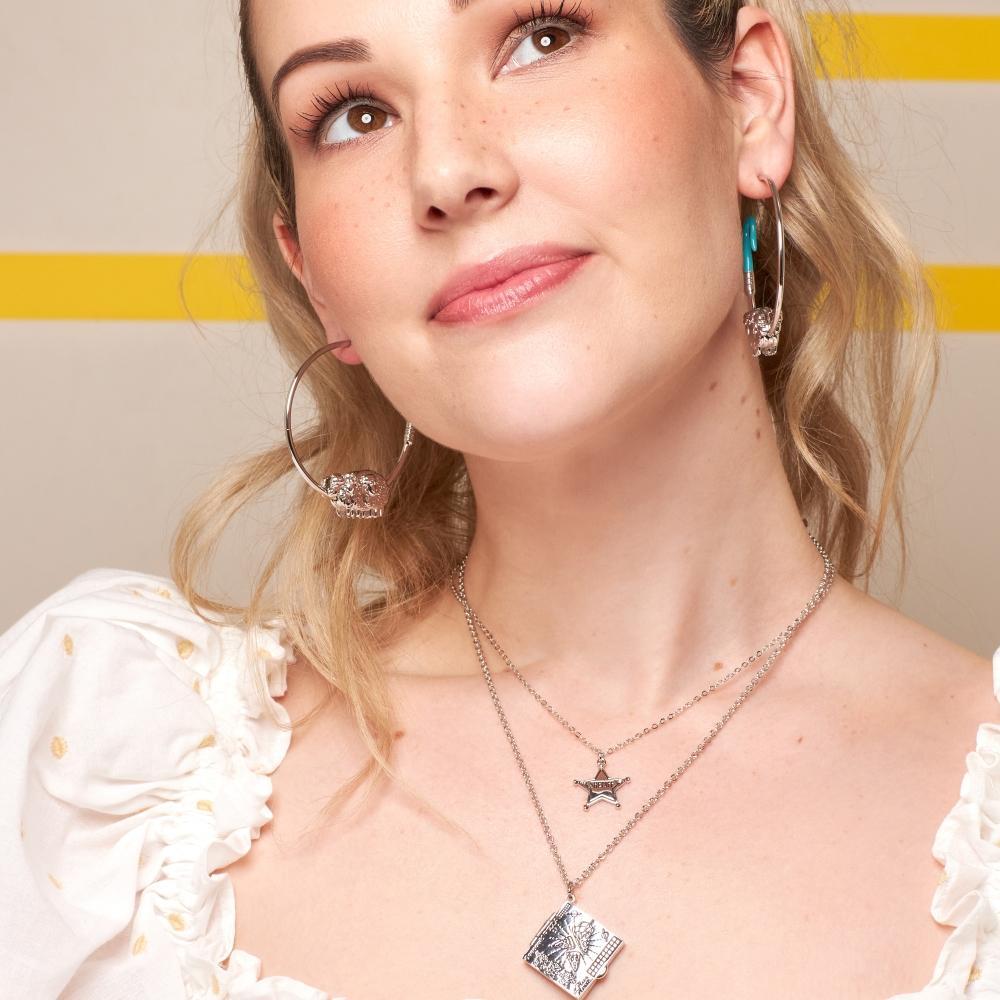 Couture Kingdom - Disney - Toy Story Pizza Planet Box Necklace White Gold