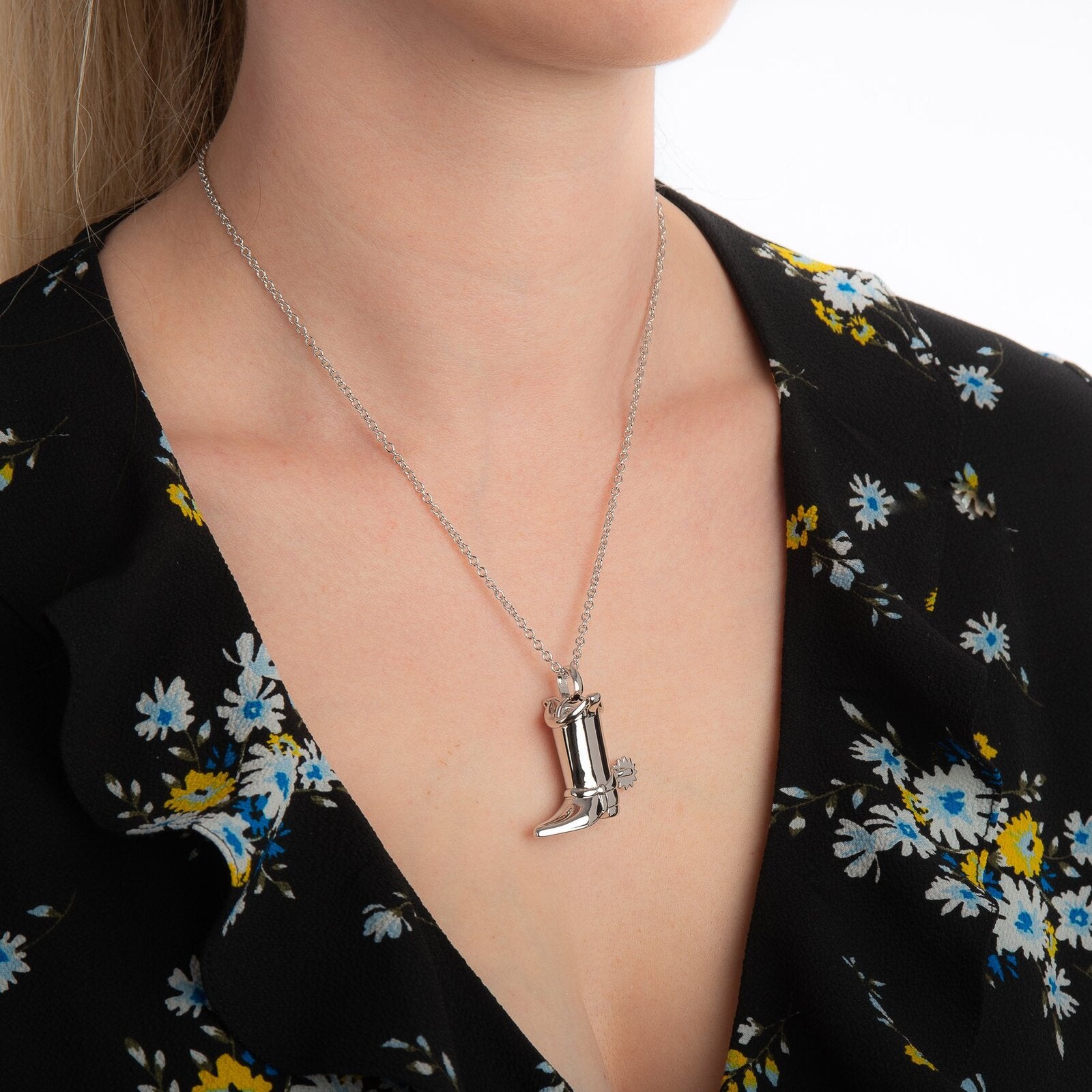 Couture Kingdom - Disney - Toy Story Woody Boot Necklace White Gold