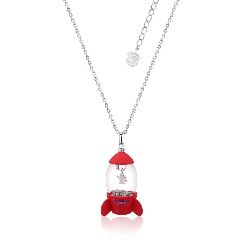 Couture Kingdom - Disney - Toy Story Pizza Planet Rocket Necklace White Gold