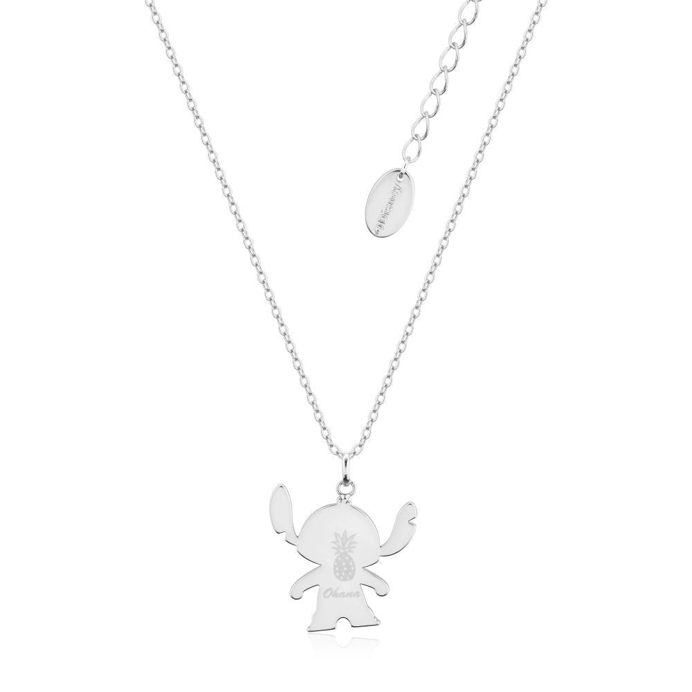 Couture Kingdom - Disney - Lilo & Stitch Silhouette Necklace Silver