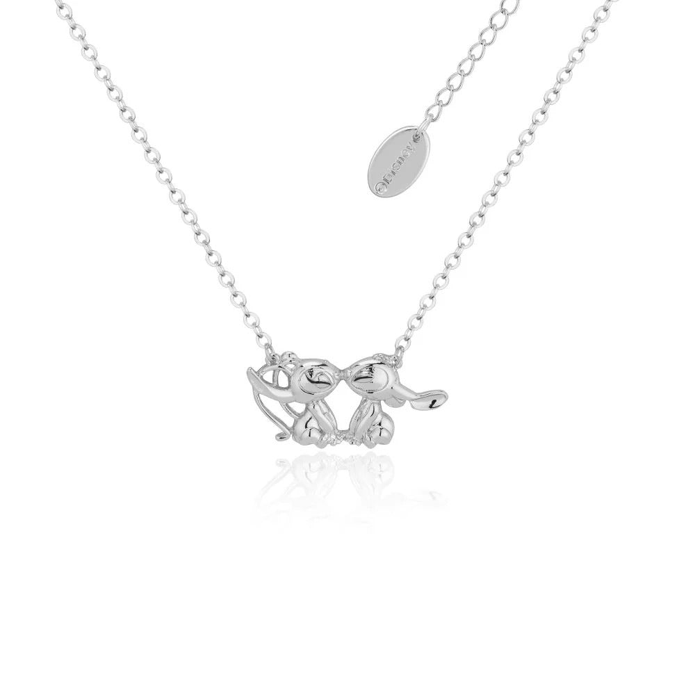Couture Kingdom - Disney - Lilo & Stitch Angel Kissing Necklace Silver