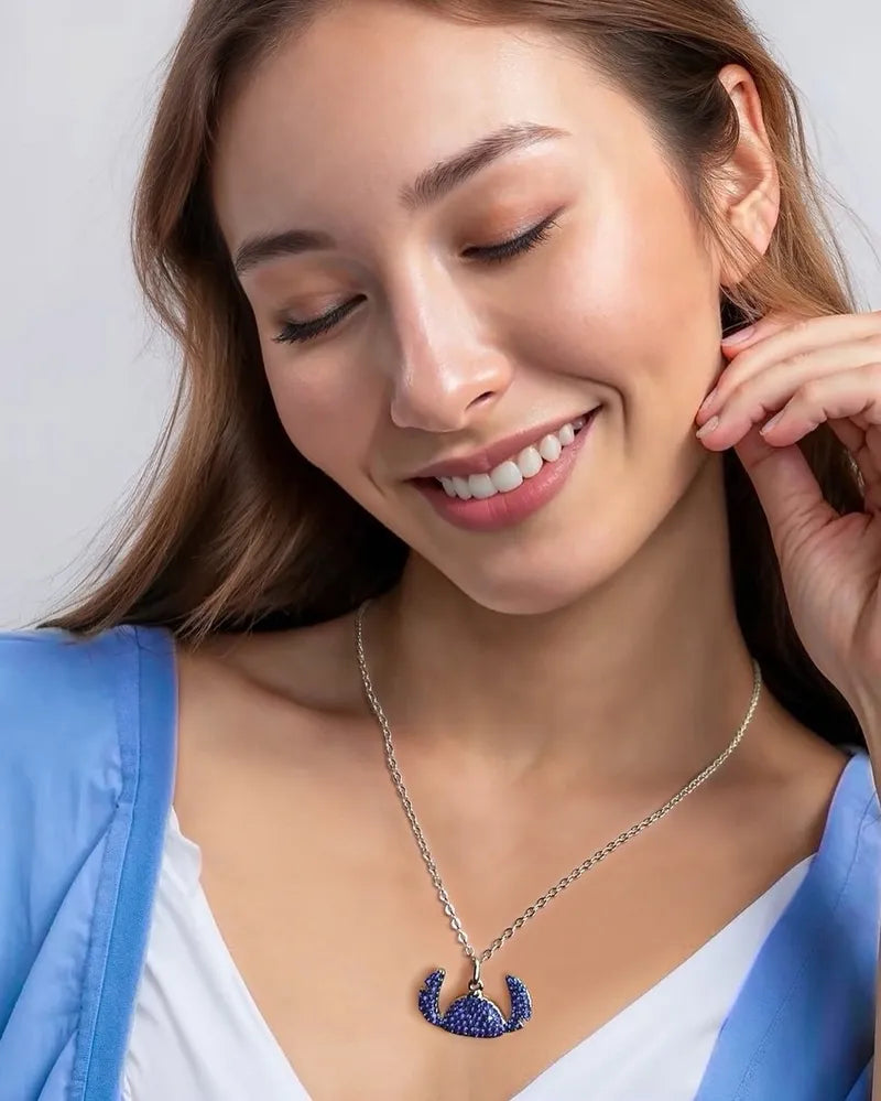 Couture Kingdom - Disney - Lilo & Stitch Crystal Silhouette Necklace Silver