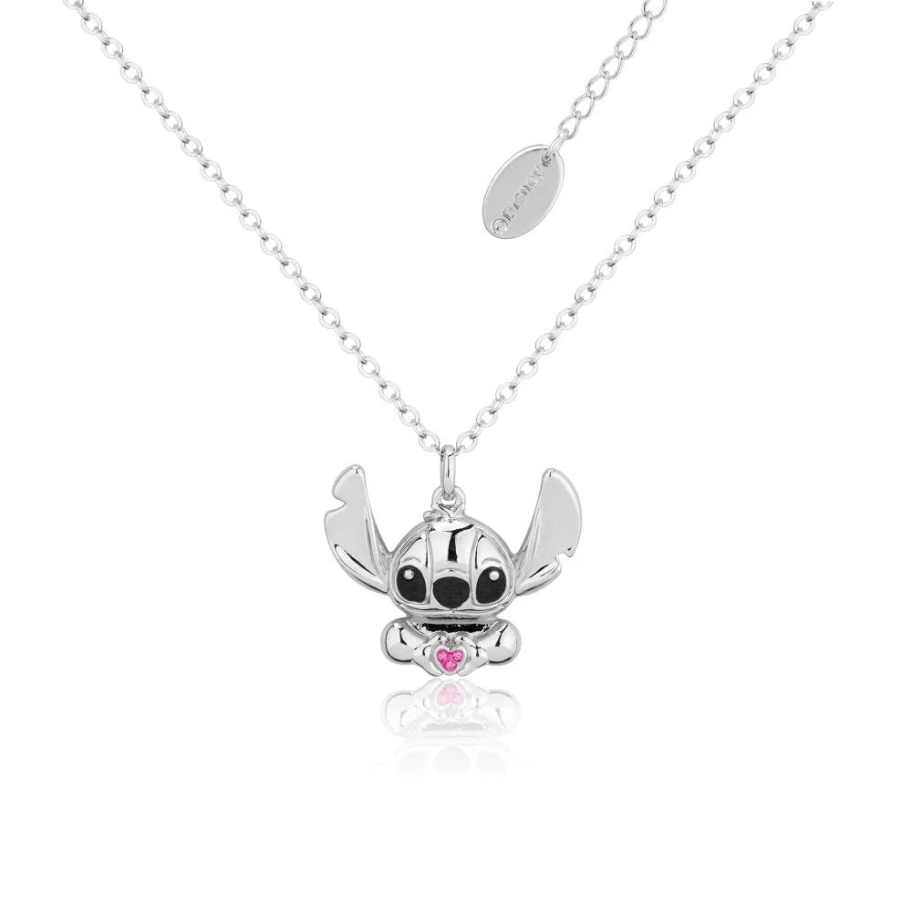 Couture Kingdom - Disney - Lilo & Stitch Crystal Heart Necklace Silver