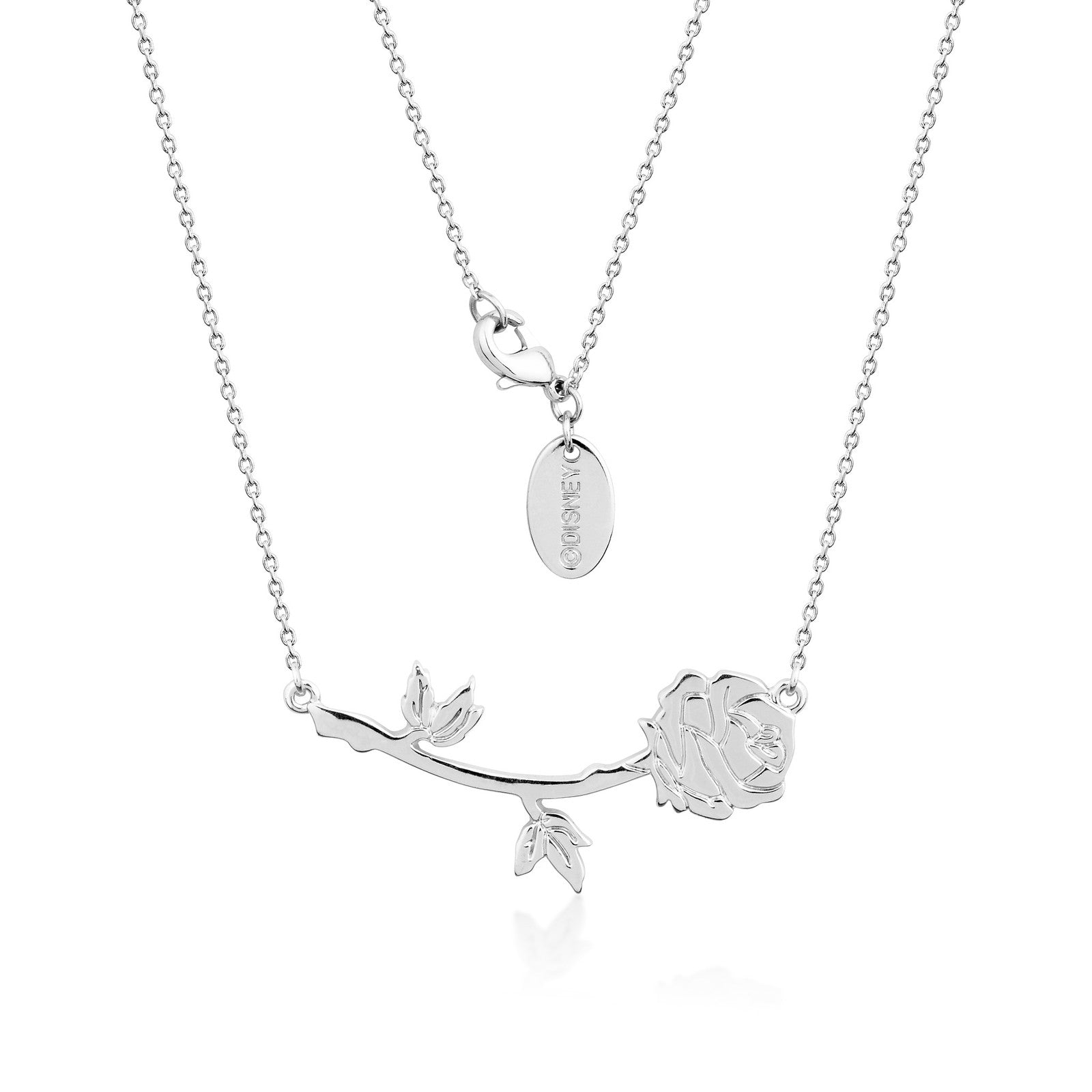Couture Kingdom - Disney - Beauty and the Beast Rose Necklace White Gold