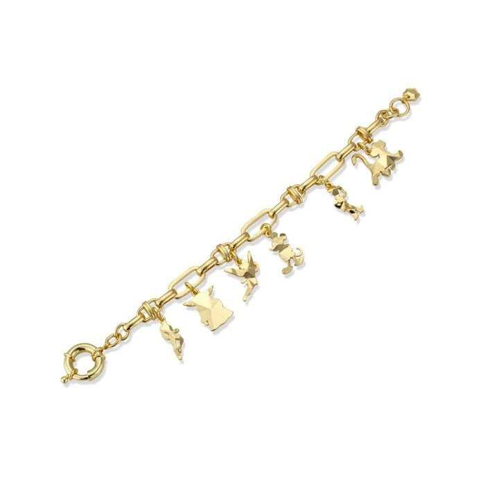 Disney Couture Kingdom - D100 - Multi-Franchise Collectors Charm Bracelet Yellow Gold