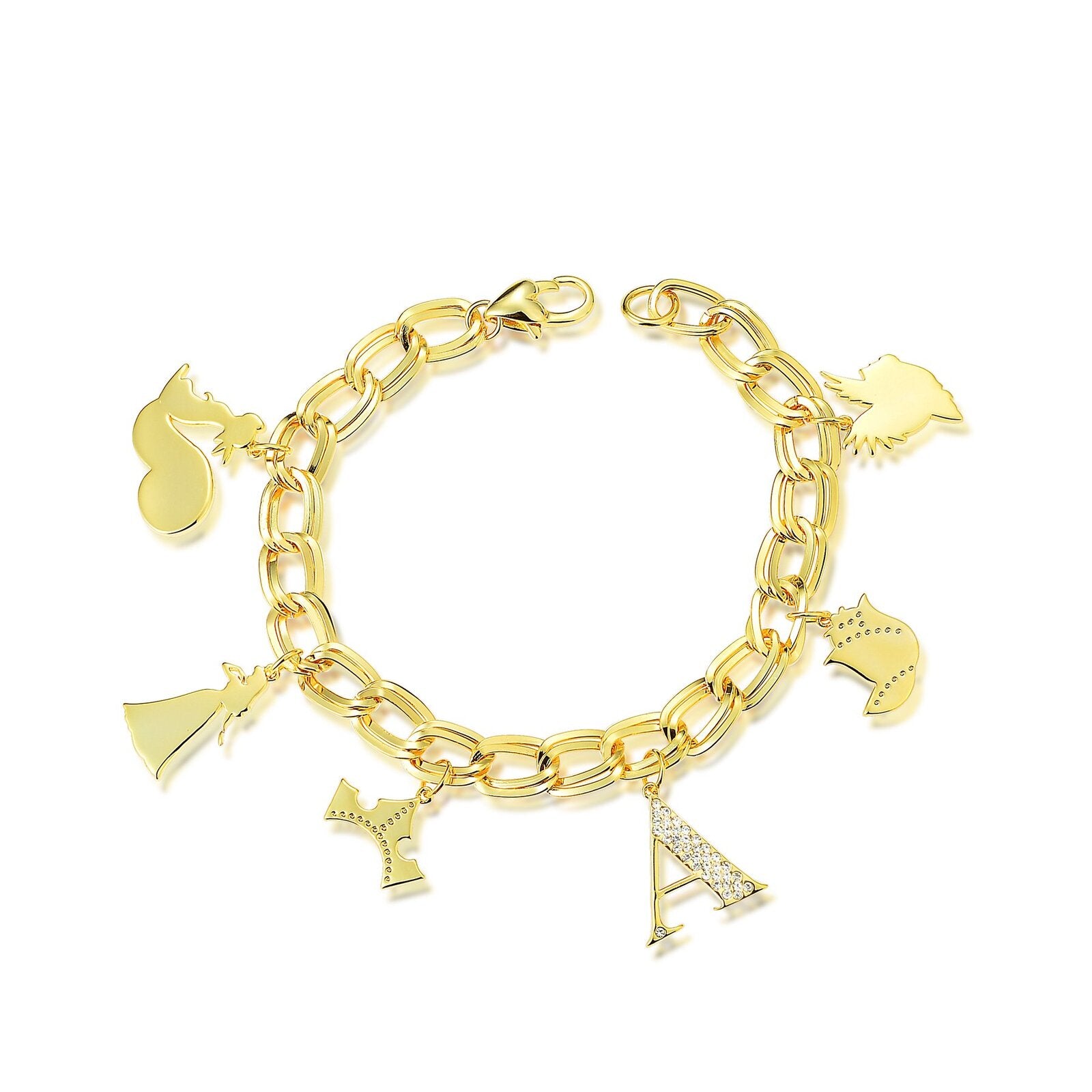 Disney Couture Kingdom - Sleeping Beauty - Aurora Charm Bracelet Yellow Gold