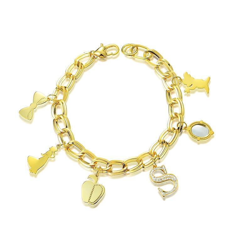 Disney Couture Kingdom - Snow White And The Seven Dwarfs Charm Bracelet Yellow Gold