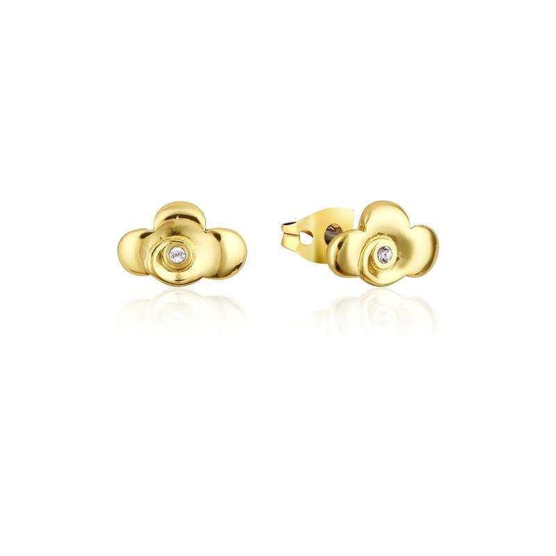Disney Couture Kingdom - Mulan - Warrior Symbol Stud Earrings Yellow Gold