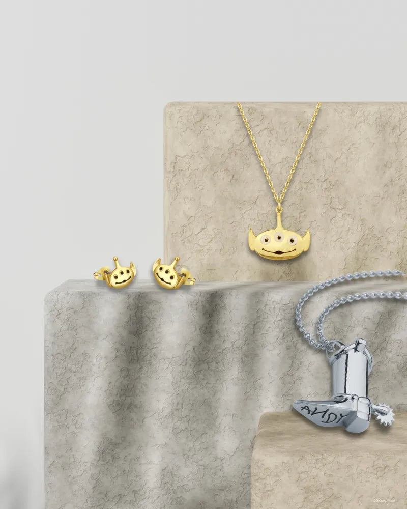 Disney Couture Kingdom - Toy Story - Alien Stud Earrings Yellow Gold