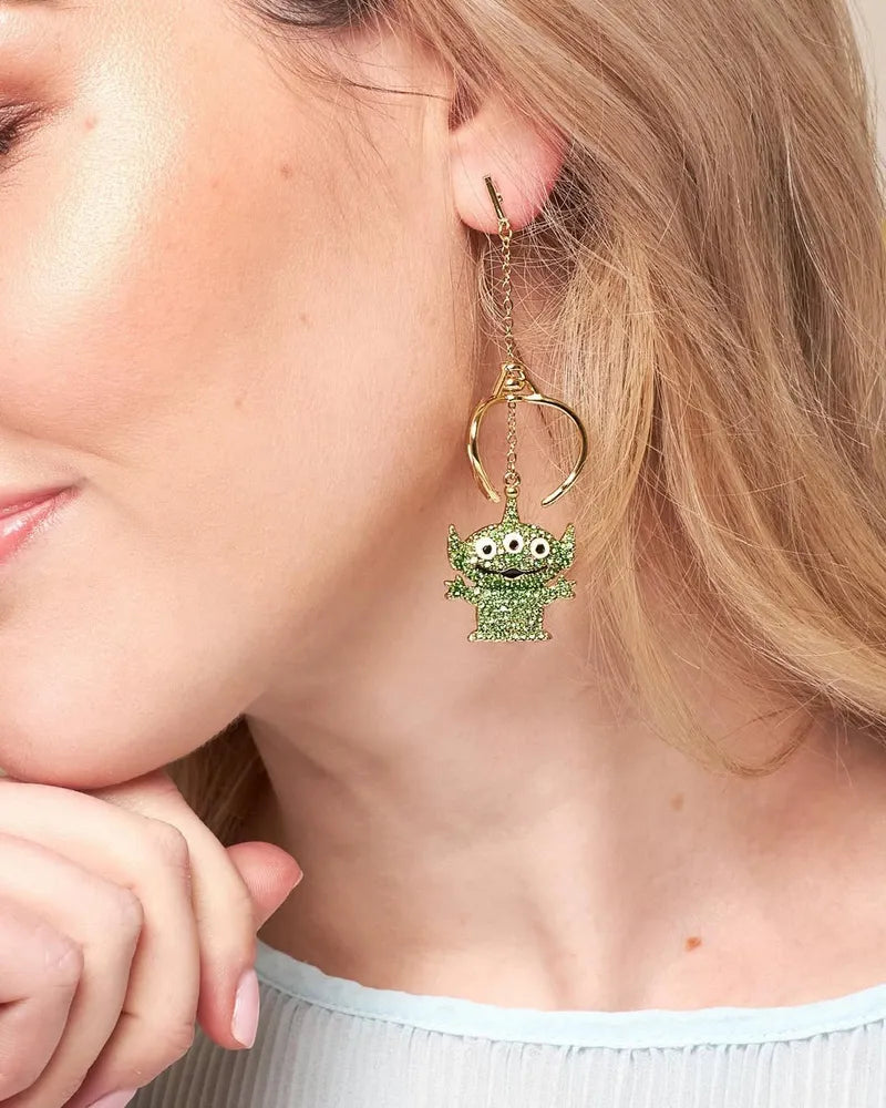Disney Couture Kingdom - Toy Story - Alien Crystal Claw Drop Earrings Yellow Gold