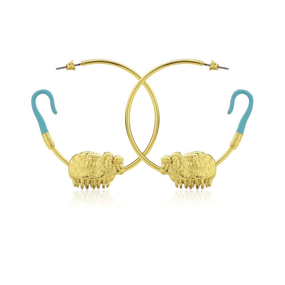 Couture Kingdom - Disney - Toy Story Bo Peep Hoop Earrings Yellow Gold