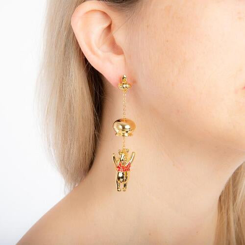 Couture Kingdom - Disney - Winnie the Pooh Honey Pot Drop Earrings Yellow Gold