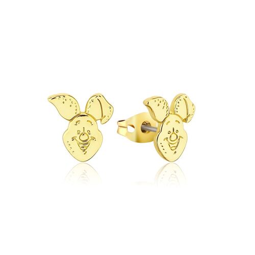Couture Kingdom - Disney - Winnie the Pooh Piglet Stud Earrings Yellow Gold