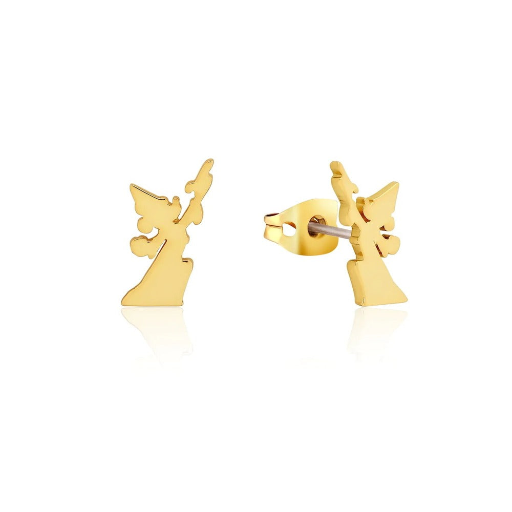 Couture Kingdom - Disney - Fantasia Sorcerer Mickey Stud Earrings Yellow Gold