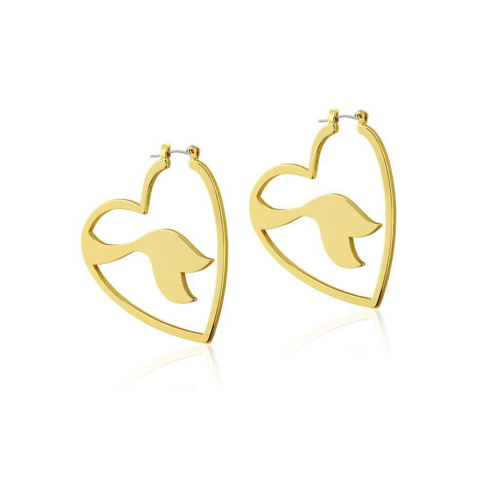 Couture Kingdom - Disney - Ariel Mermaid Tail Hoop Earrings Yellow Gold