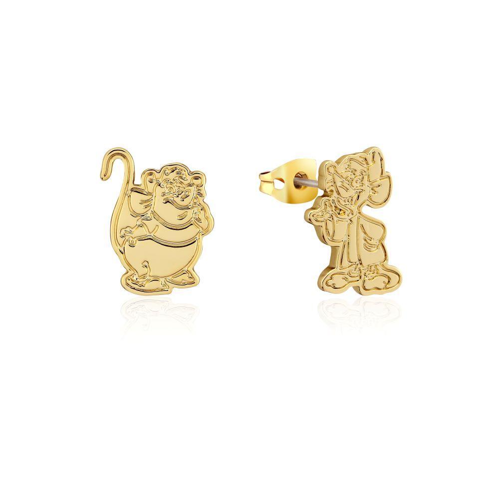 Couture Kingdom - Disney - Cinderella Jaq & Gus Stud Earrings Yellow Gold