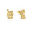 Couture Kingdom - Disney - Cinderella Jaq & Gus Stud Earrings Yellow Gold