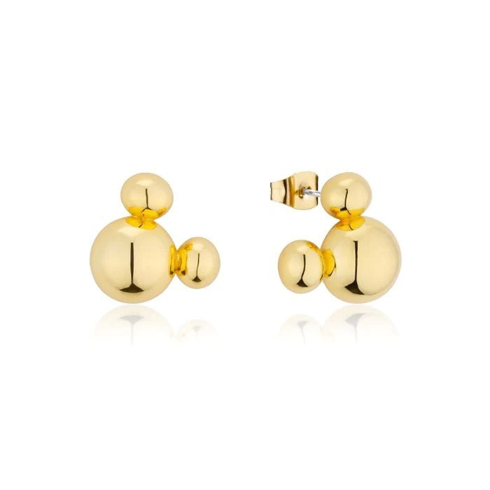 Couture Kingdom - Disney D100 - Mickey Mouse Statement Stud Earrings Yellow Gold