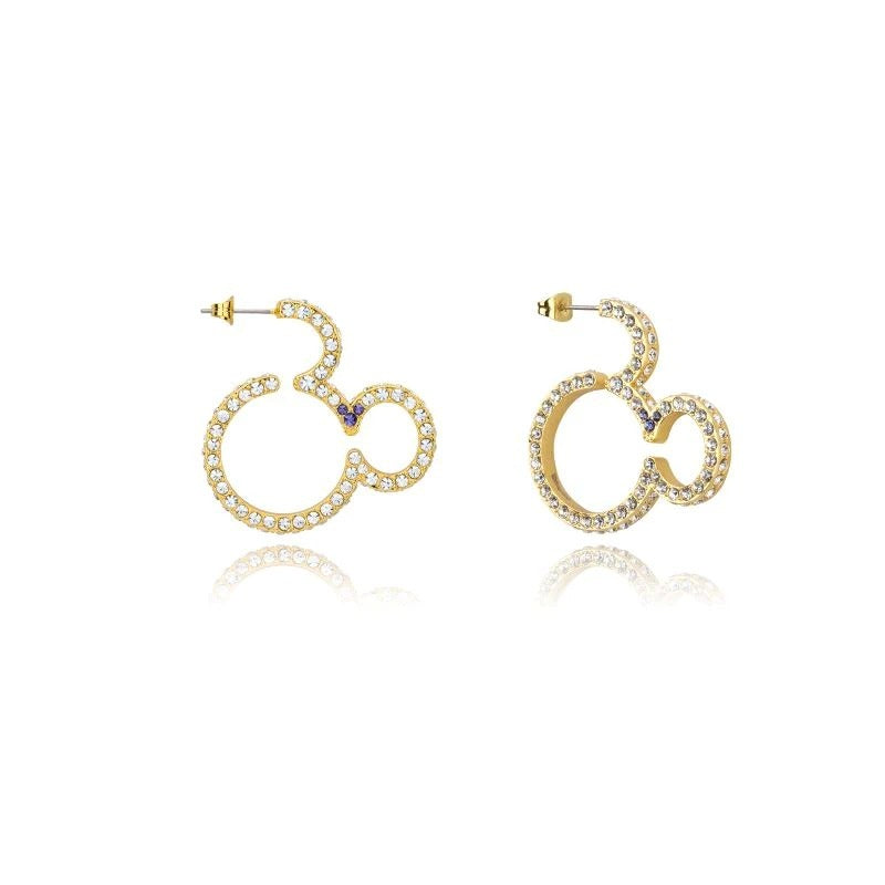 Couture Kingdom - Disney D100 - Mickey Mouse Crystal Hoop Earrings Yellow Gold