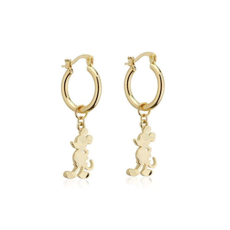 Couture Kingdom - Disney D100 - Mickey Mouse Charm Hoop Earrings Yellow Gold