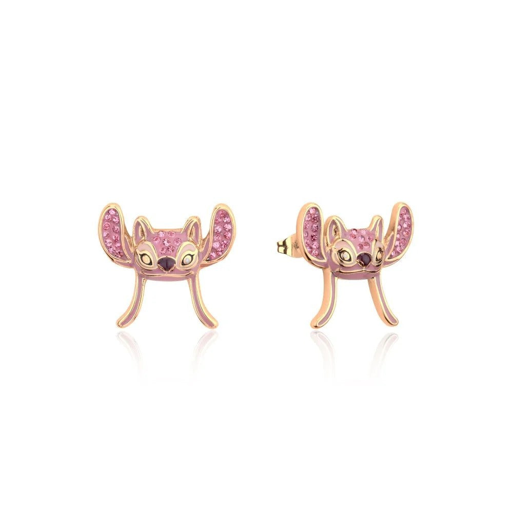 Disney Couture Kingdom - Lilo & Stitch - Crystal Angel Stud Earrings Gold