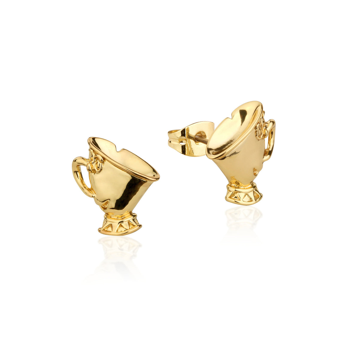 Couture Kingdom - Disney - Beauty and the Beast Chip Stud Earrings Yellow Gold