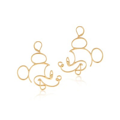 Disney Couture Kingdom - Mickey Mouse - Wire Style Drop Earrings Gold