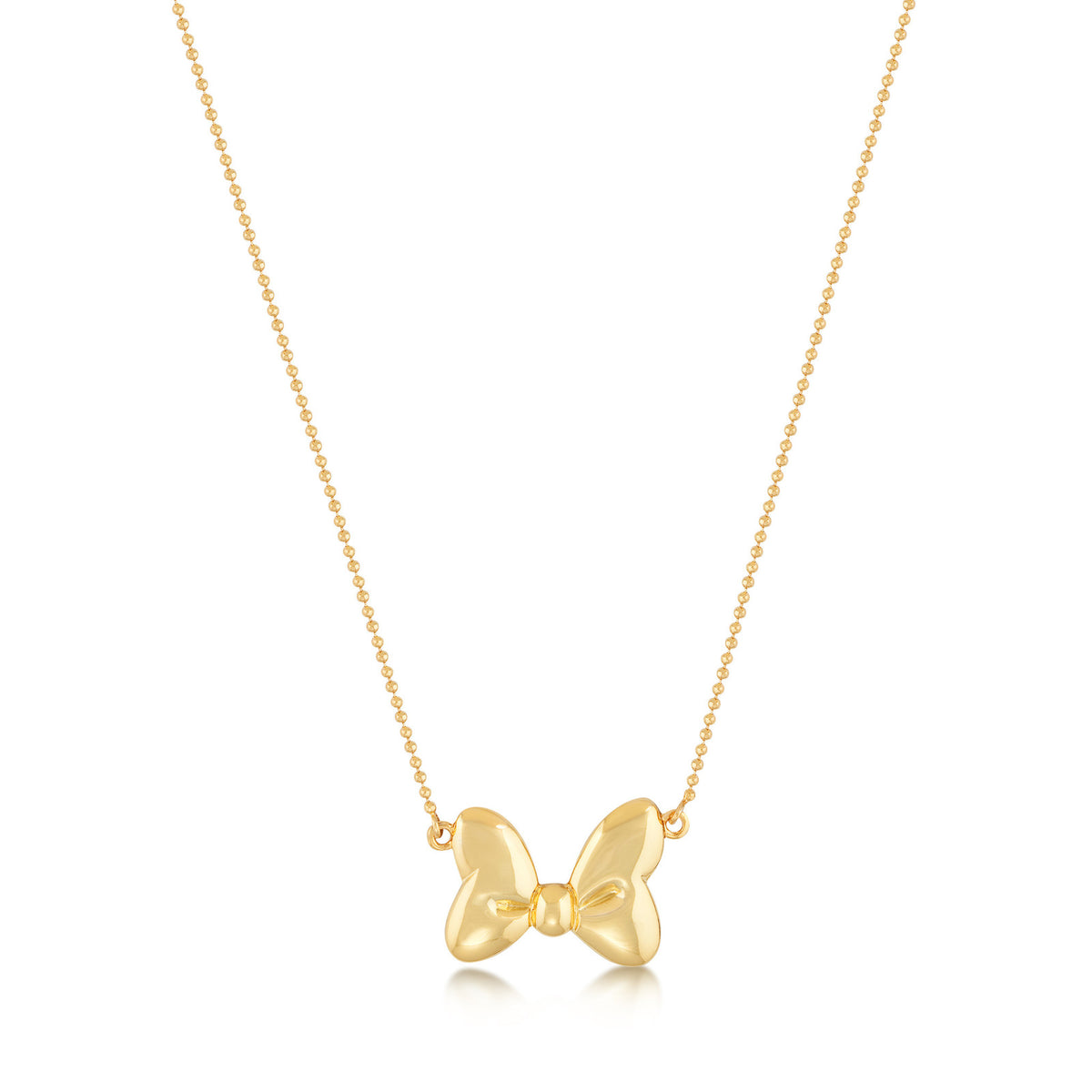 Couture Kingdom - Disney - Minnie Mouse Bow Necklace with Ball Chain Yellow Gold