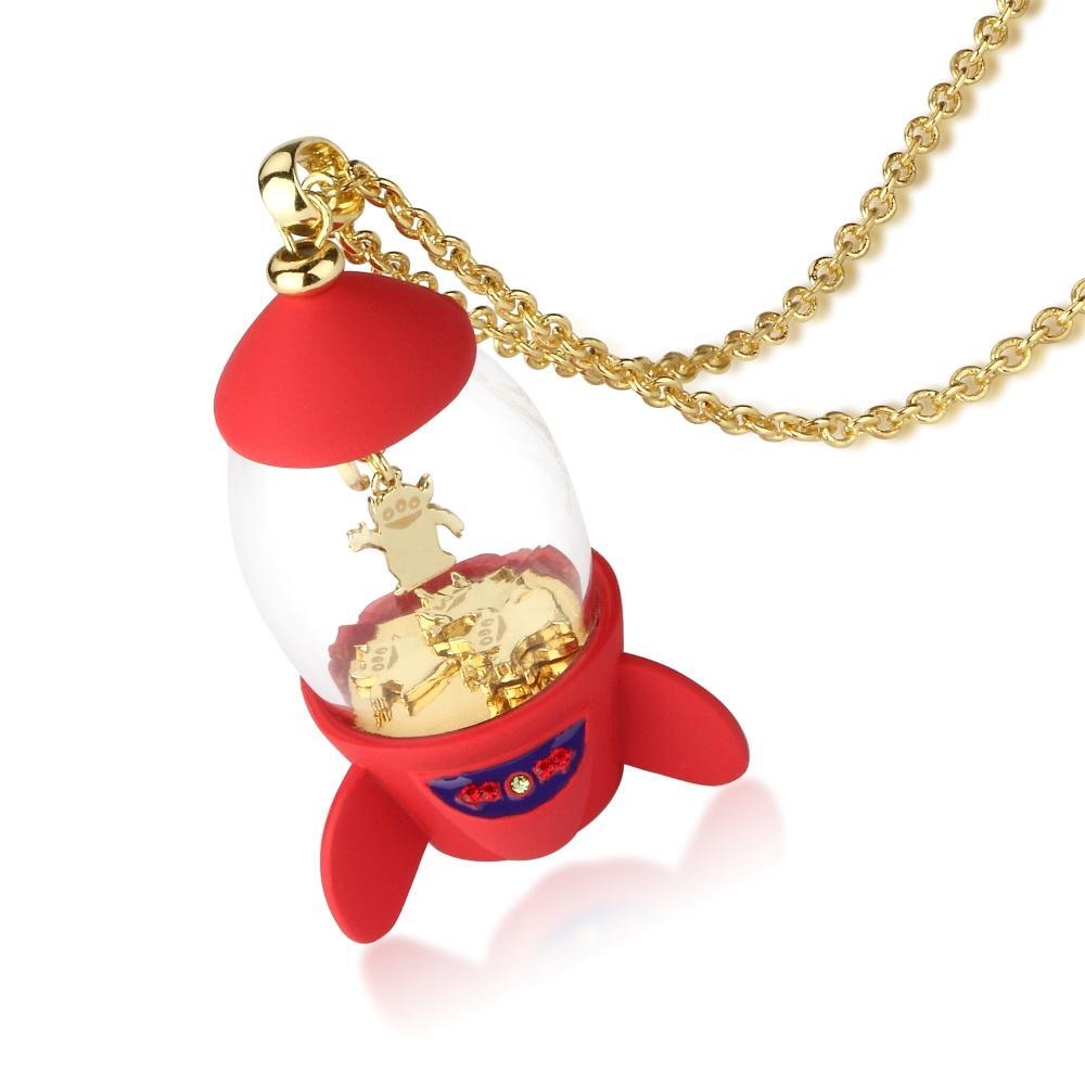 Disney Couture Kingdom - Toy Story - Pizza Planet Rocket Necklace Yellow Gold
