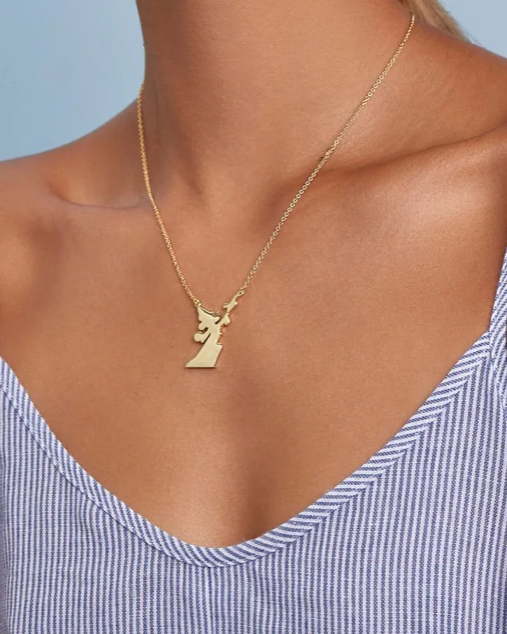 Couture Kingdom - Disney - Fantasia Sorcerer Mickey Necklace Yellow Gold
