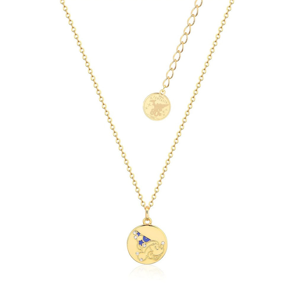 Couture Kingdom - Disney - Fantasia Sorcerer Mickey Medallion Necklace Yellow Gold