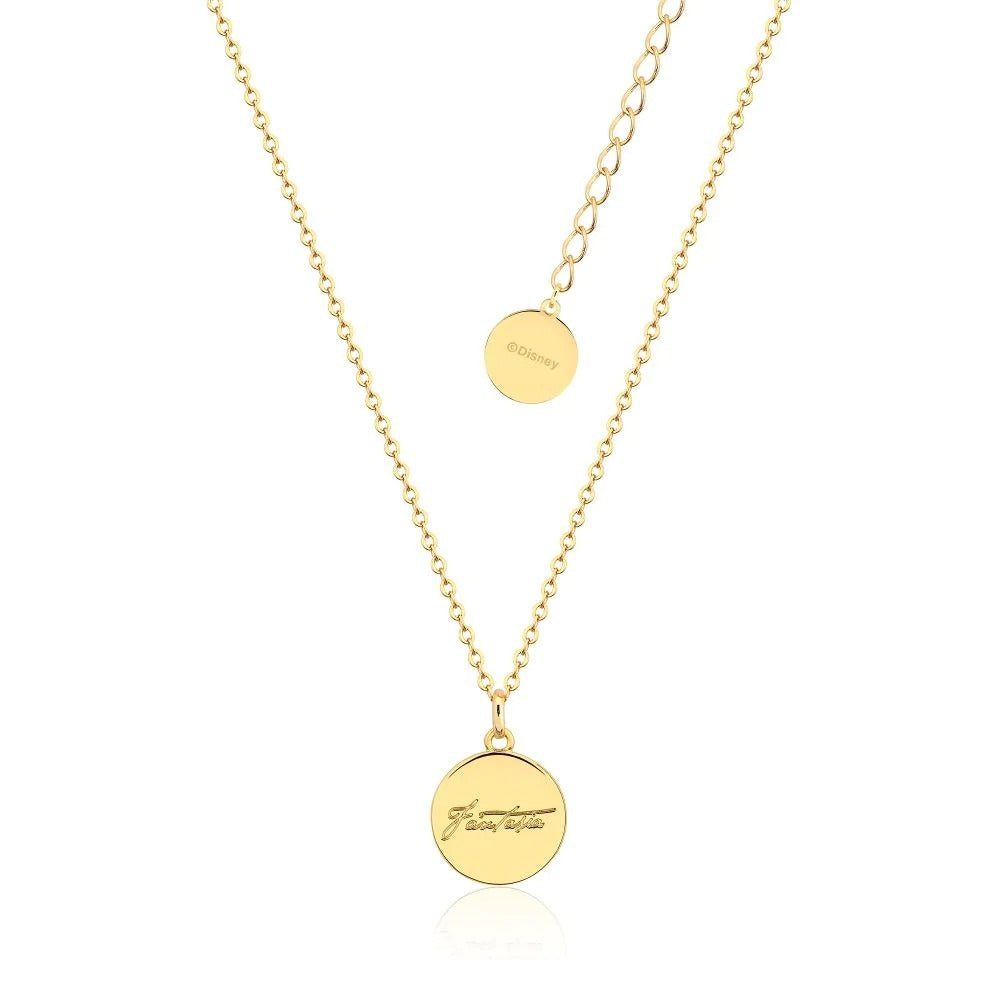 Couture Kingdom - Disney - Fantasia Sorcerer Mickey Medallion Necklace Yellow Gold