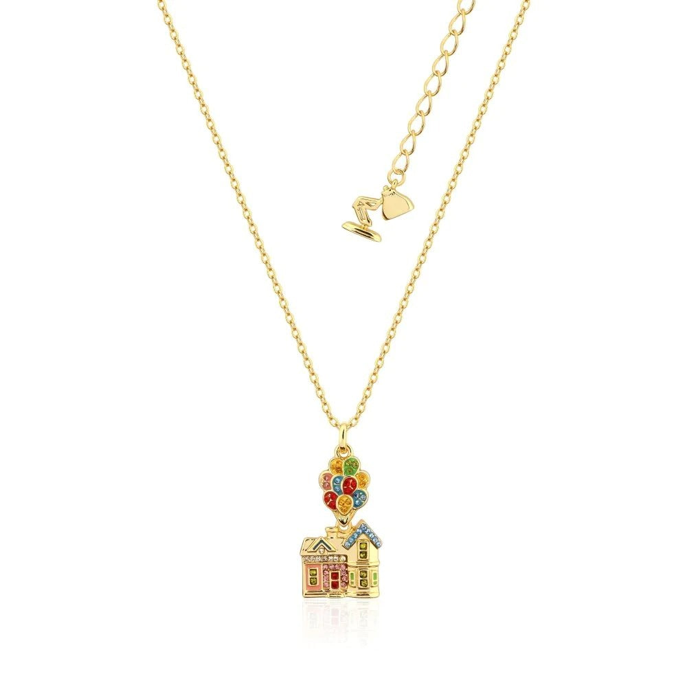 Disney Couture Kingdom - Up - Crystal House Necklace Yellow Gold