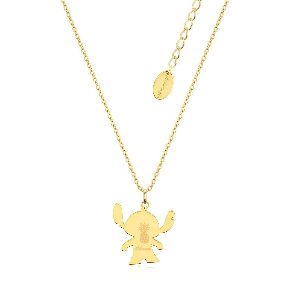 Couture Kingdom - Disney - Lilo & Stitch Silhouette Necklace Yellow Gold