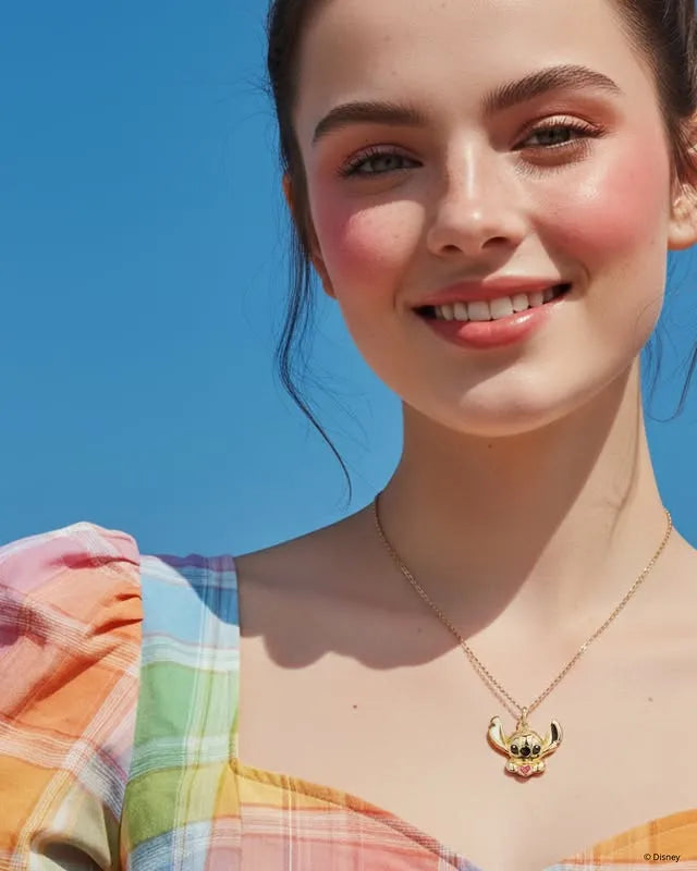 Couture Kingdom - Disney - Lilo & Stitch Crystal Heart Necklace Gold