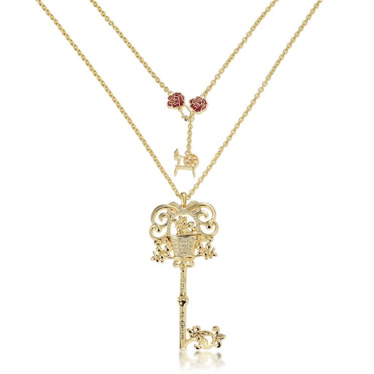 Couture Kingdom - Disney - Sleeping Beauty Aurora Key Necklace Yellow Gold