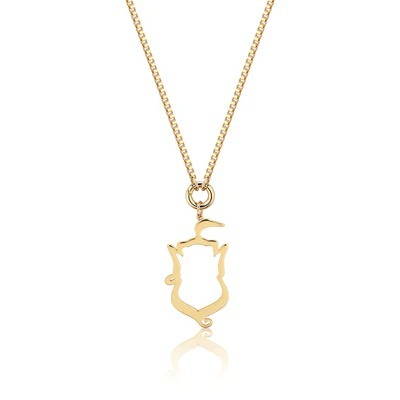 Couture Kingdom - Disney - Aladdin Genie Outline Necklace Gold
