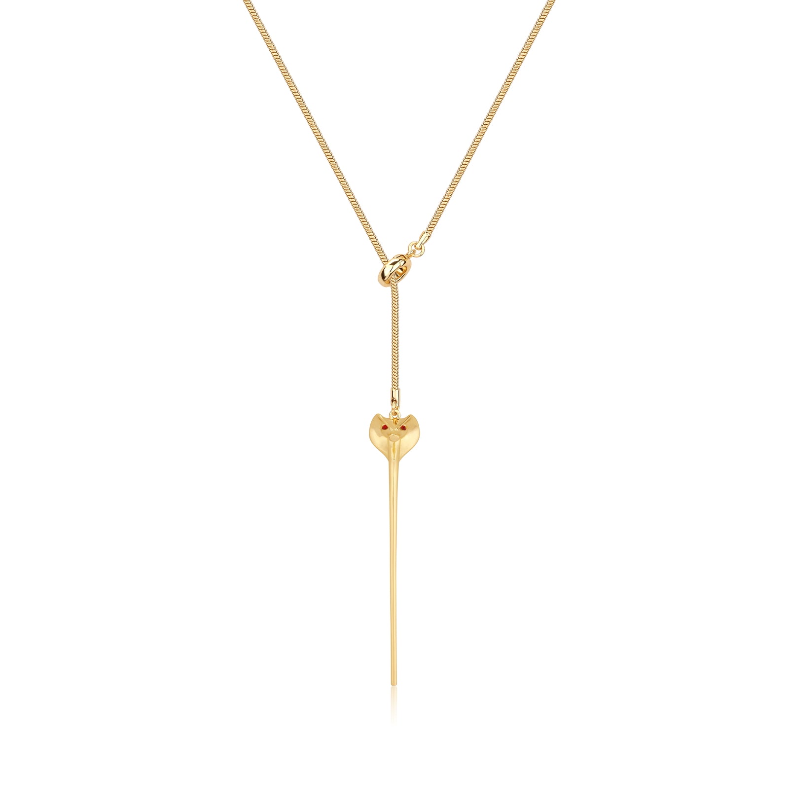 Disney Couture Kingdom - Aladdin - Jafar Snake Staff Necklace Yellow Gold