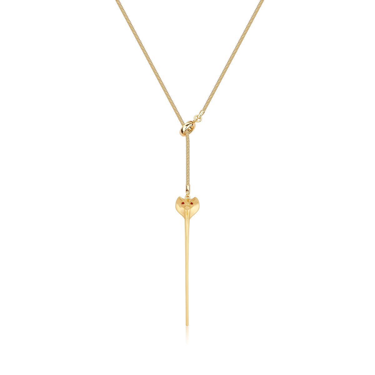 Disney Couture Kingdom - Aladdin - Jafar Snake Staff Necklace Yellow Gold