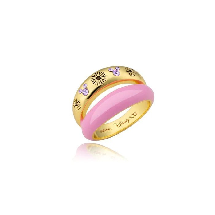 Couture Kingdom - Disney D100 - Mickey Mouse Fireworks Twin Rings Yellow Gold