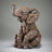 Edge Sculpture - Small Elephant Calf Figure