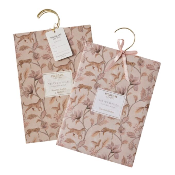 Pilbeam Living - Velvet Jungle Velvet Rose Scented Hanging Sachets (Pack of 4)