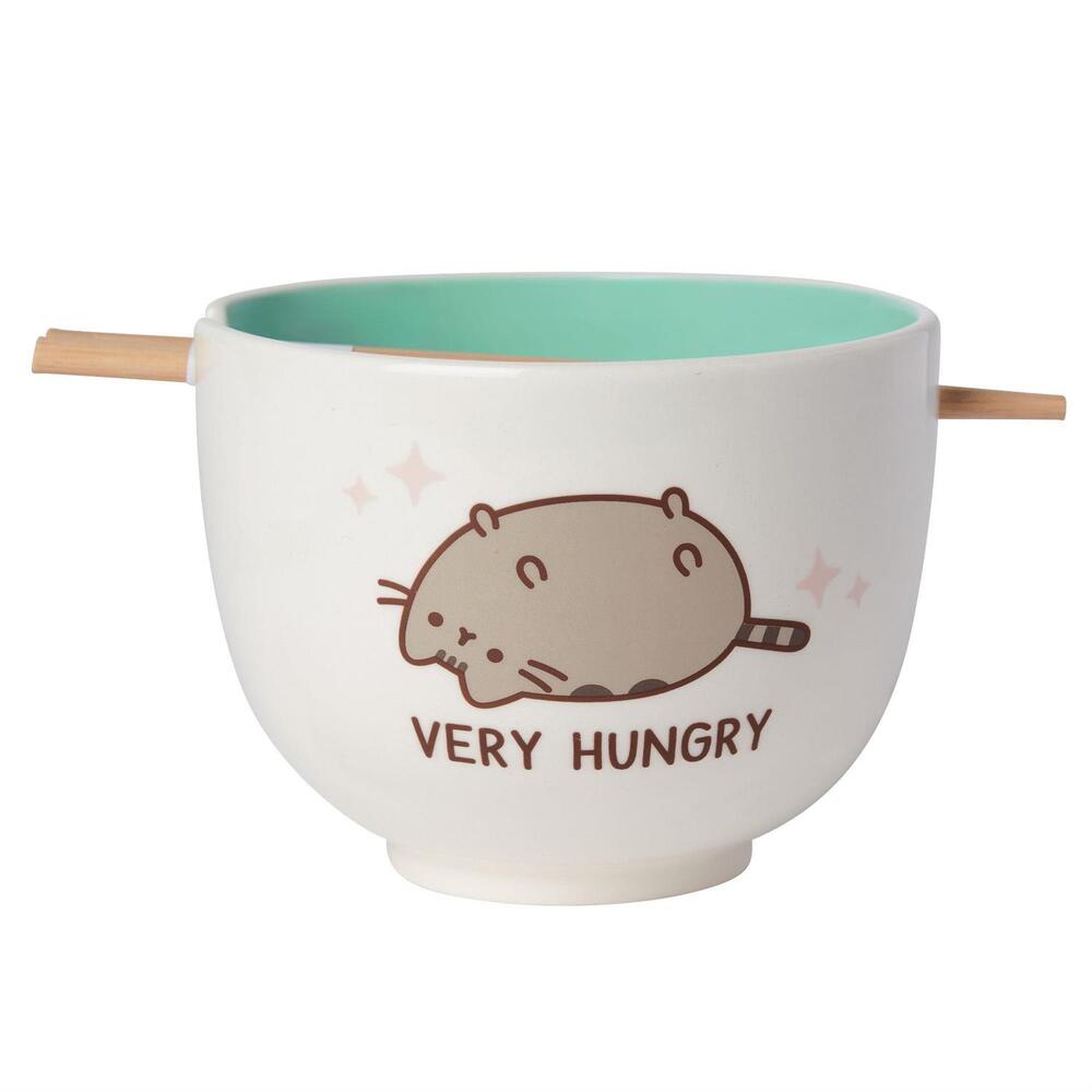 Pusheen Very Hungry Ramen Bowl with Chopsticks