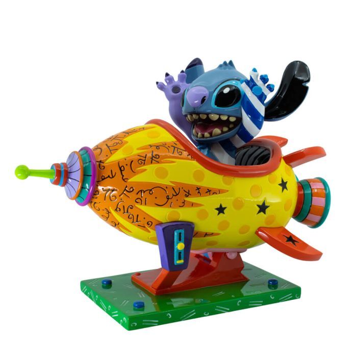 Disney Britto Stitch Rocket Ship Large Figurine