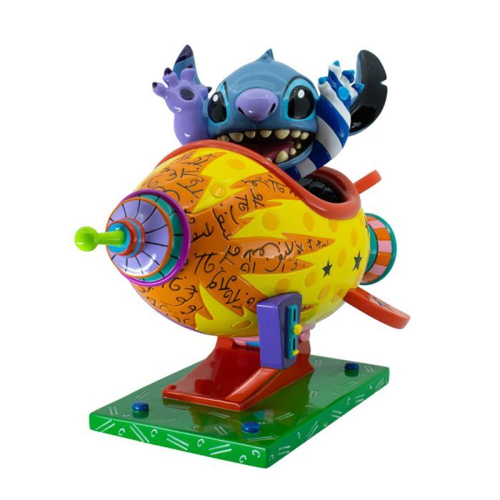 Disney Britto Stitch Rocket Ship Large Figurine