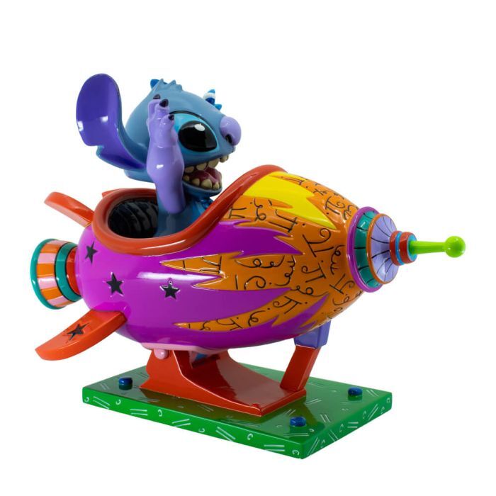 Disney Britto Stitch Rocket Ship Large Figurine