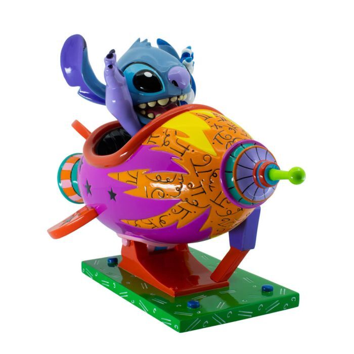 Disney Britto Stitch Rocket Ship Large Figurine