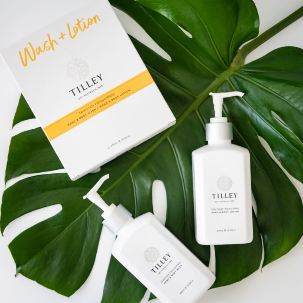 Tilley Body Wash & Body Lotion Gift Set - Tahitian Frangipani